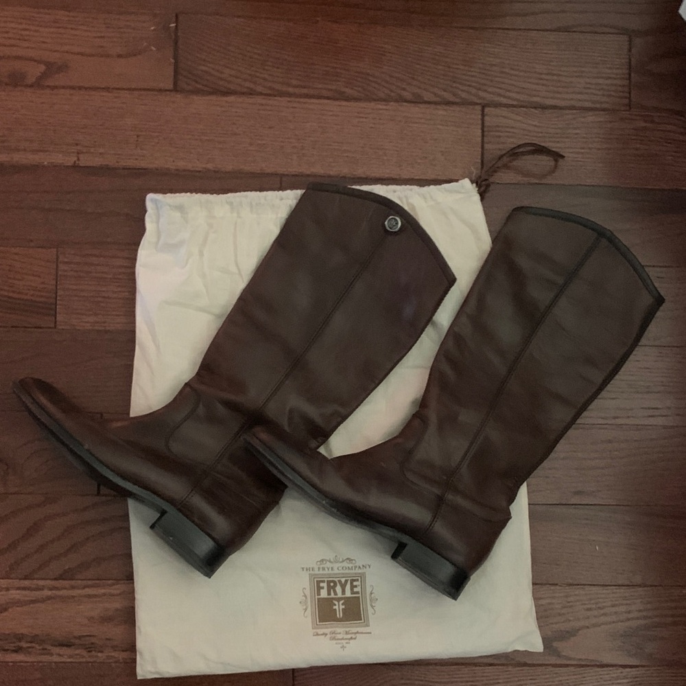 Frye Dark Brown Leather Tall Boots